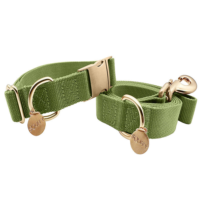 Collier Classique Chien Moss Breeze Vert Olive